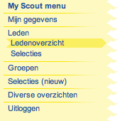 Je ziet nu een overzicht van alle jeugdleden en leiding van je eigen speltak